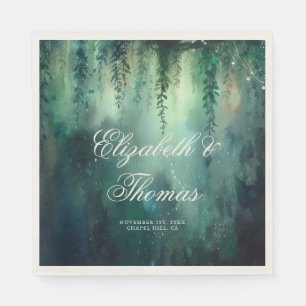 Enchanted Forest Fairy Lights Garden Chic Wedding Napkin