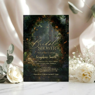 Enchanted Forest Fairy Lights Purple Bridal Shower Invitation