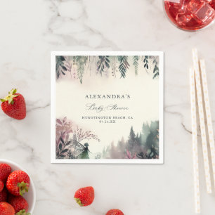Enchanted Forest Fairy Mountains Baby Shower Napkin