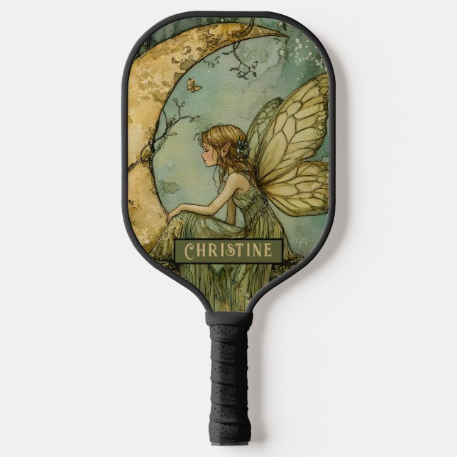 Enchanted Forest Fairy Personalized  Pickleball Paddle (Front)