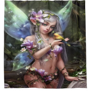 Enchanted Forest Fairy with Golden Bird