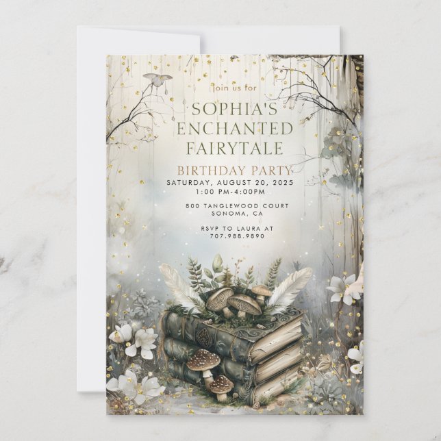Enchanted Forest Fairytale Birthday  Invitation (Front)