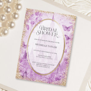 Enchanted Forest Fairytale Castle Floral Bridal Invitation