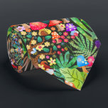 Enchanted Forest Fairytale Garden Rustic Scene Tie<br><div class="desc">A vibrant seamless textile surface design,  themed on an enchanted forest with flowers,  toadstools,  trees,  bees and mystery plants.</div>