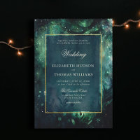 Enchanted Forest Faux Gold Frame Elegant Wedding