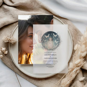 Enchanted Forest Fireflies Wedding Vellum Invitations