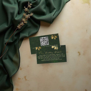 Enchanted Forest Foliage Wedding Website QR Code Enclosure Card