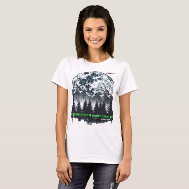 Enchanted Forest Full Moon Nature Graphic Tee (Front Full)