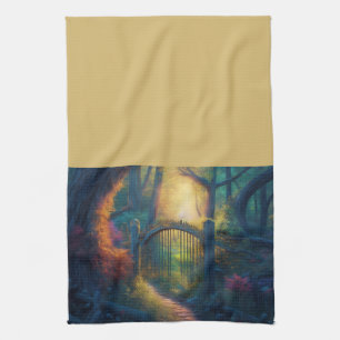 Enchanted Forest Garden Digital Art Kitchen Towel