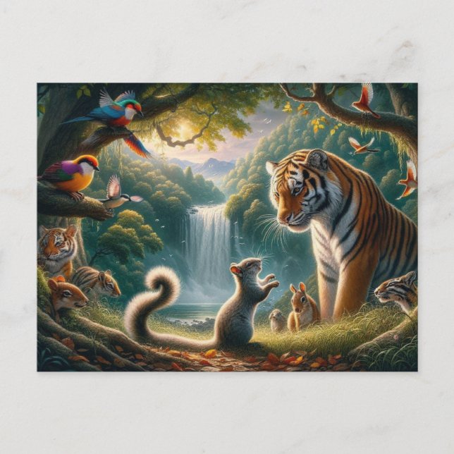 Enchanted Forest Gathering Painting Postcard (Front)
