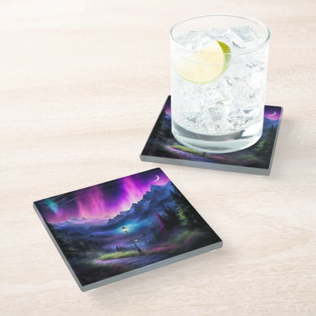Enchanted Forest Glass Coaster (Angled)