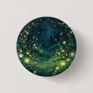 Enchanted Forest Glow Magical Night 1 Inch Round Button