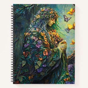 Enchanted Forest Goddess with Butterflies (3) Notebook