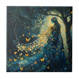 Enchanted Forest Goddess with Butterflies (8) Tile