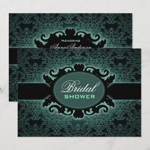 Enchanted Forest Green Gothic Bridal Shower Invitation