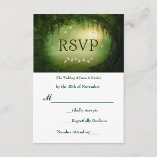 Enchanted Forest Green Wedding RSVP Response Card