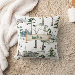 Enchanted Forest Harmony Customizable Throw Pillow