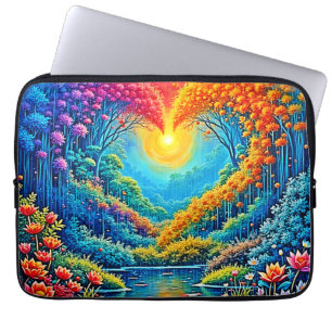 Enchanted Forest Heart of Light Design Laptop Sleeve