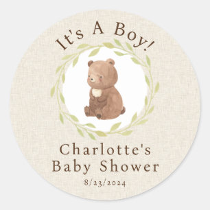 Enchanted Forest It's a Boy Classic Round Sticker