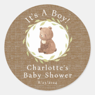 Enchanted Forest It's a Boy Classic Round Sticker