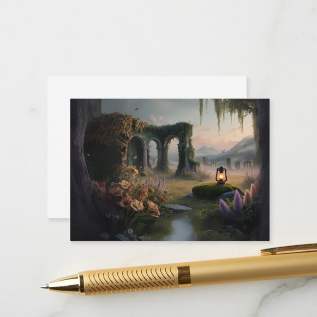 Enchanted Forest Jewellery Card (Front/Back In Situ)