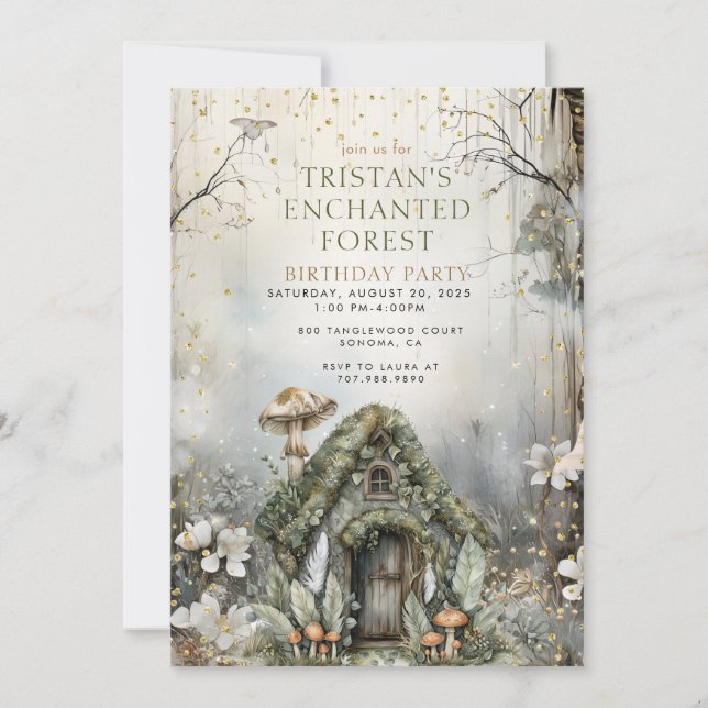 Enchanted Forest Kid's Birthday Party Invitation (Front)
