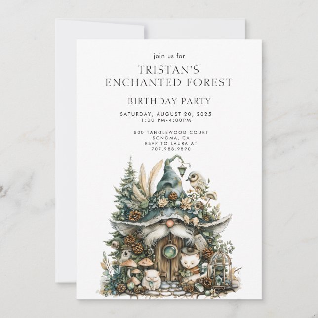 Enchanted Forest Kid's Birthday Party Invitation (Front)