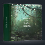 Enchanted Forest Lights Rustic Wedding 2 Binder<br><div class="desc">Beautiful outdoor rustic wedding album or planner with string lights and touch of magical sparkle among the trees. Chalkboard style typography text. Customize the names and wedding date with your information. Personalize names on spine area as well.</div>