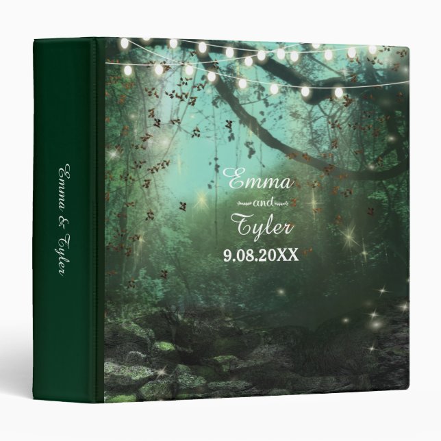 Enchanted Forest Lights Rustic Wedding 2 Binder (Front/Spine)