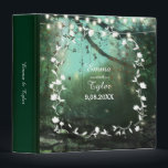 Enchanted Forest Lights Rustic Wedding Binder<br><div class="desc">Beautiful outdoor rustic wedding album or planner with string lights and touch of magical sparkle among the trees. Chalkboard style typography text with graceful floral border. Customize the names and wedding date with your information. Personalize names on spine area as well.</div>
