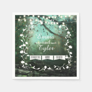 Enchanted Forest Lights Rustic Wedding Napkins
