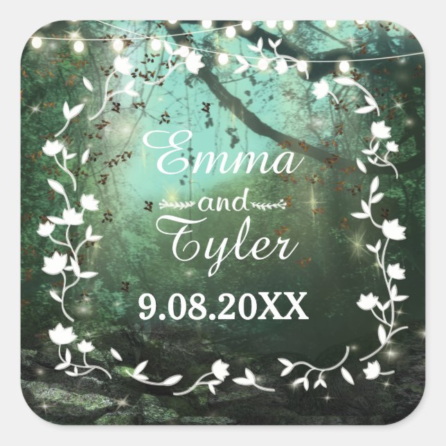 Enchanted Forest Lights Rustic Wedding Seal (Front)