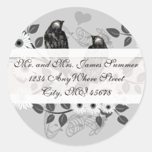 Enchanted Forest Love Bird Wedding Classic Round Sticker