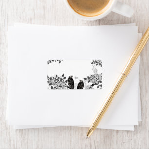 Enchanted Forest Love Bird Wedding Label