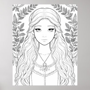 Enchanted Forest Maiden Portrait Poster