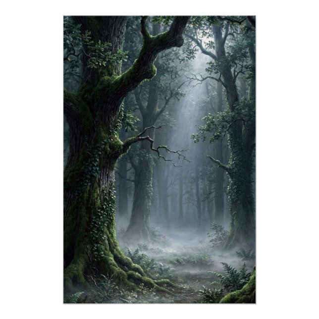 Enchanted Forest | Misty Woodland Fantasy Poster (Front)