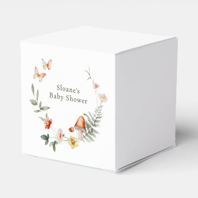 Enchanted Forest Mushroom Baby Shower Favor Box (Back Side)