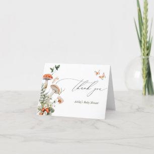 Enchanted Forest Mushroom Baby Shower Thank You Card
