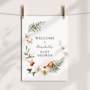 Enchanted Forest Mushroom Baby Shower Welcome Poster