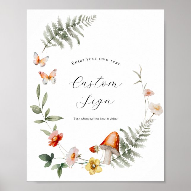 Enchanted Forest Mushroom Custom Sign (Front)