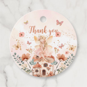 Enchanted Forest Mushroom Girl's First Birthday  Favour Tags