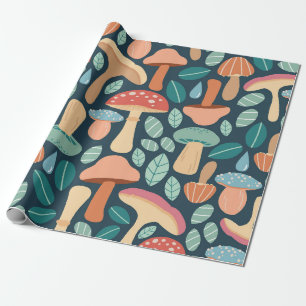 Enchanted Forest Mushroom Pattern Wrapping Paper