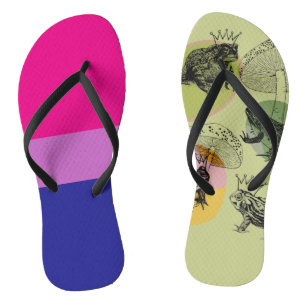 Enchanted Forest Mushrooms and Frogs Custom Flip Flops