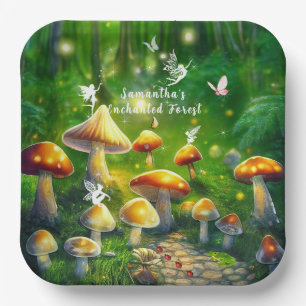  Enchanted Forest Mushrooms Fairies Ladybugs Paper Plate