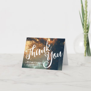 Enchanted Forest Oak Tree Fairy Lights Wedding Card