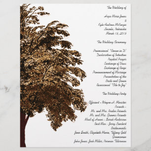 Enchanted Forest Oak Tree Wedding Program