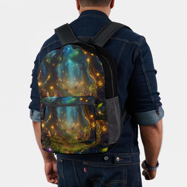 Enchanted Forest of Jugnu Lights Printed Backpack (Insitu (Model))