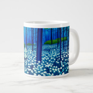 Enchanted Forest of White Wildflowers Large Coffee Mug