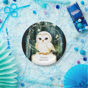 Enchanted Forest Owl Birthday Paper Plate