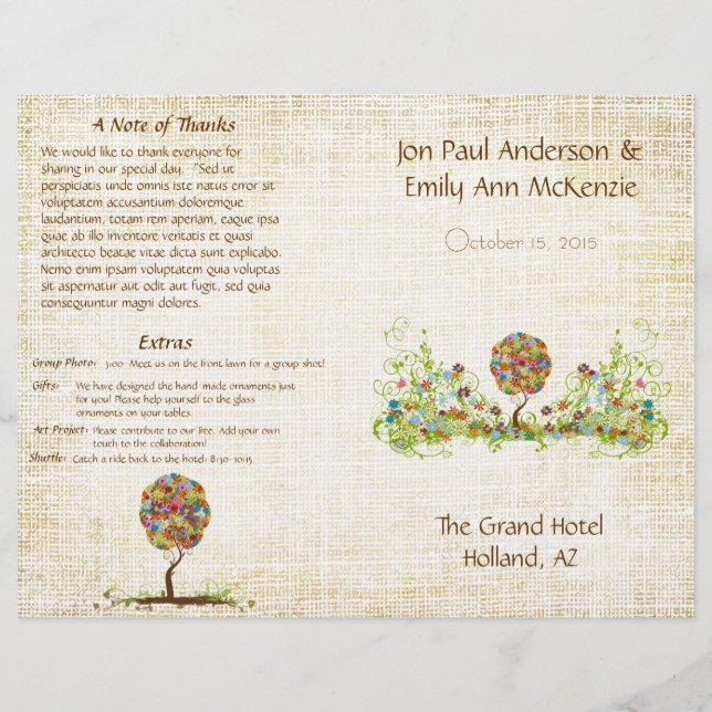 Enchanted Forest Patchwork Floral Fairy Tale Tree (Front)